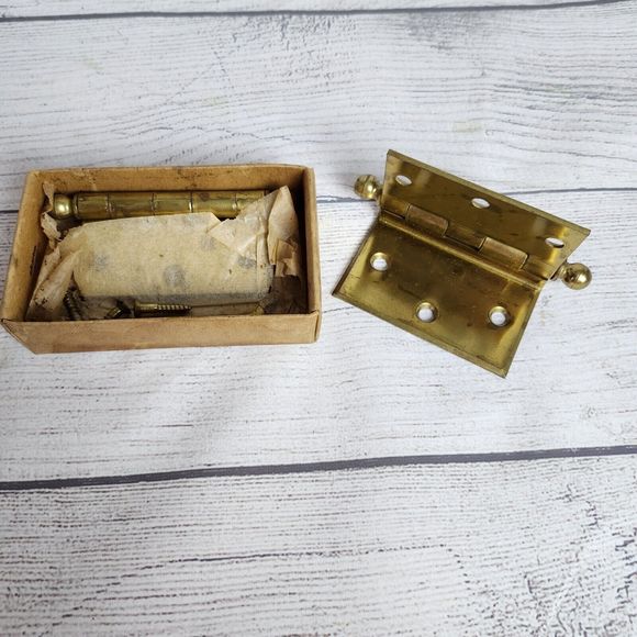 Vtg Hager Hinge Co St Louis No 1150-DB Hinges and Screws Dull Brass 3 in -NOS - Picture 5 of 9